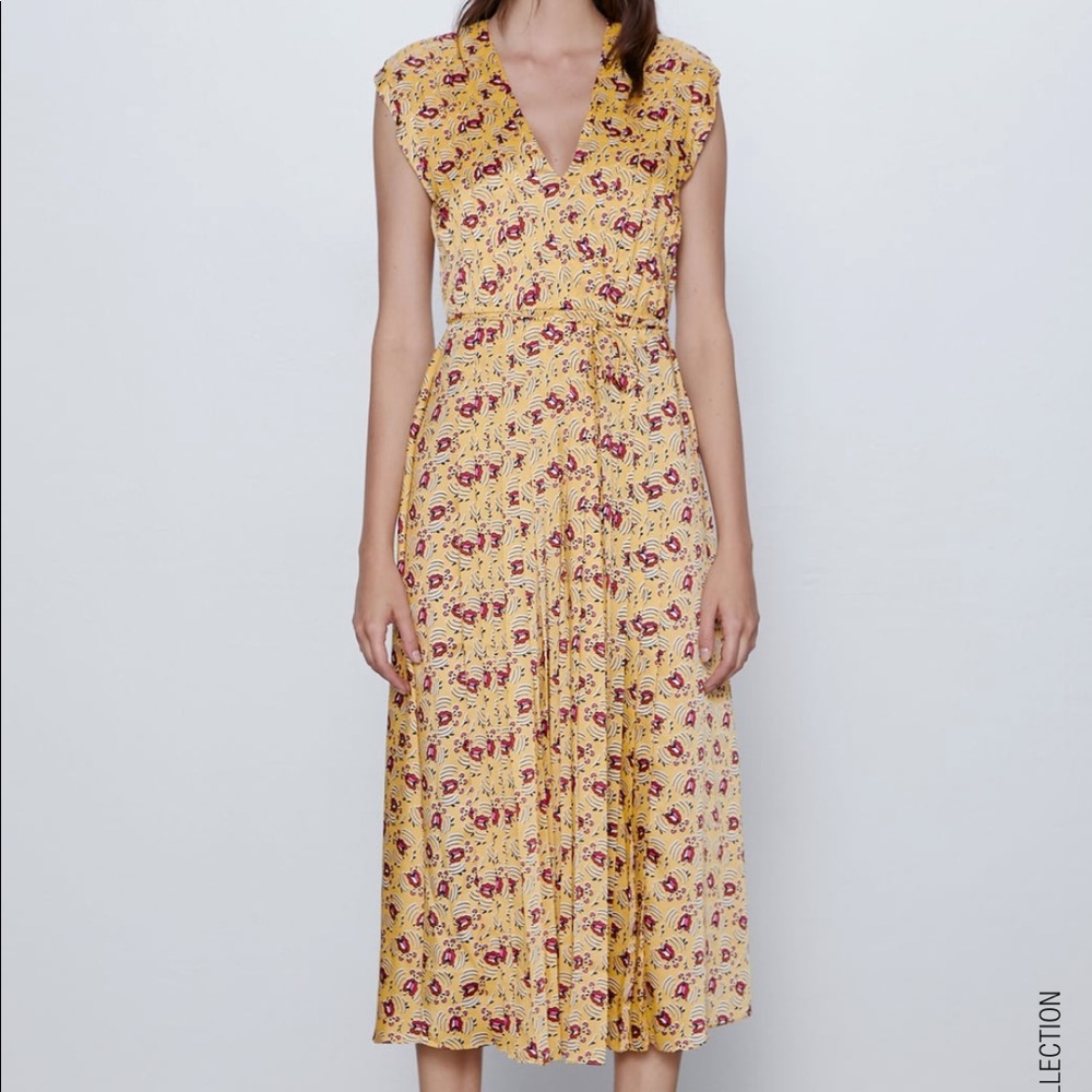 Zara Pleated Midi Dress